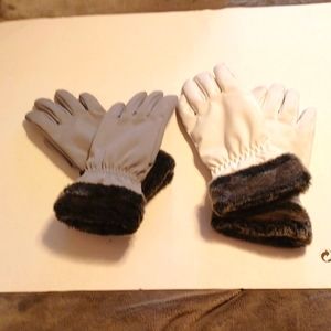 Head ski gloves, fake fur trim, size large